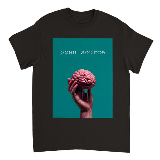 Open Source (brain in hand) - Heavyweight Unisex Crewneck T-shirt